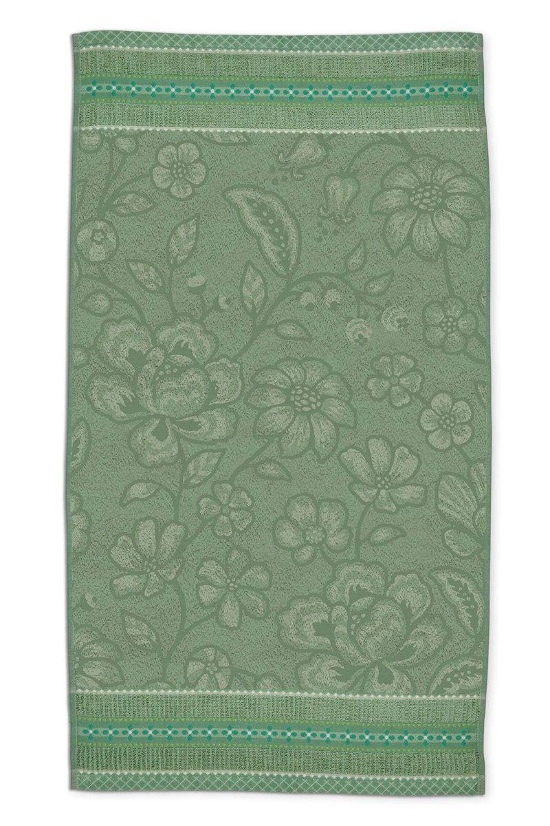 pip studio Badhanddoek Jasmin Jacquard Groen 55x100cm Roze