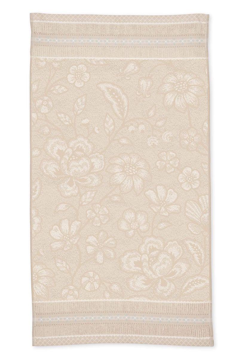 pip studio Badhanddoek Jasmin Jacquard Zand 55x100cm Roze