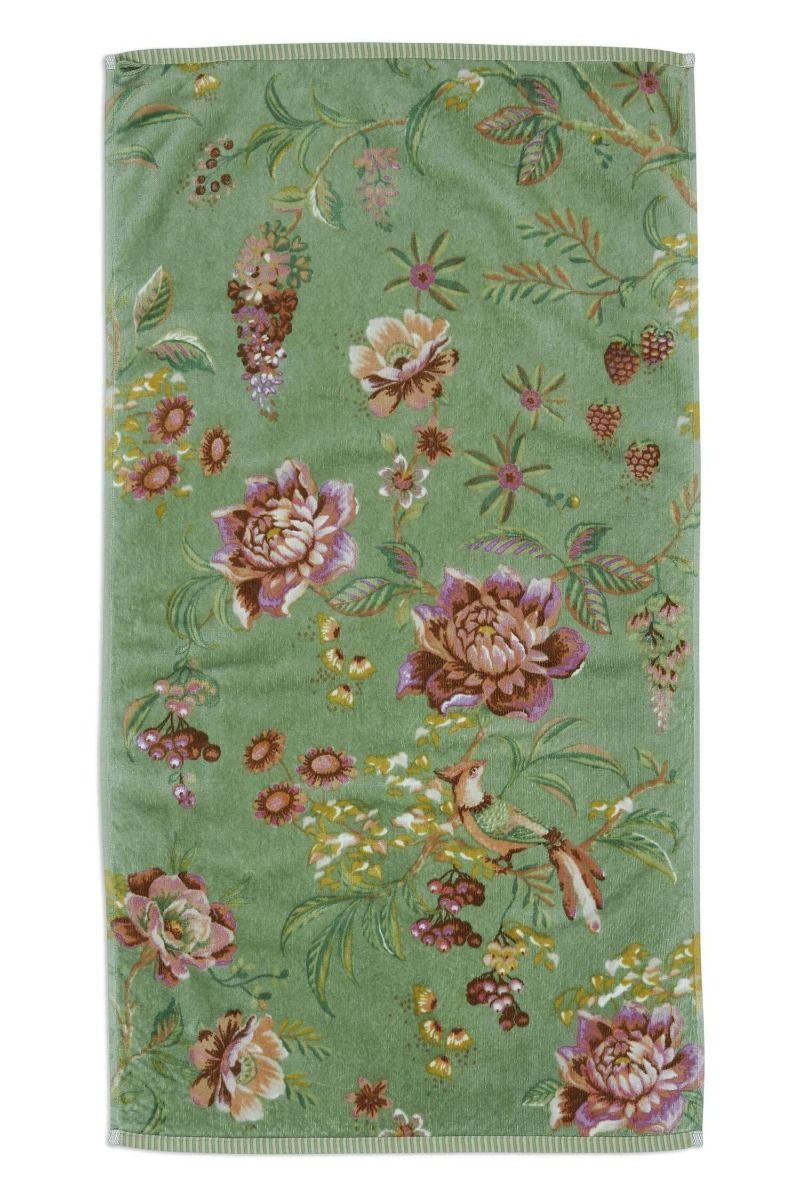 pip studio Badhanddoek Secret Garden Groen 55x100cm Khaki