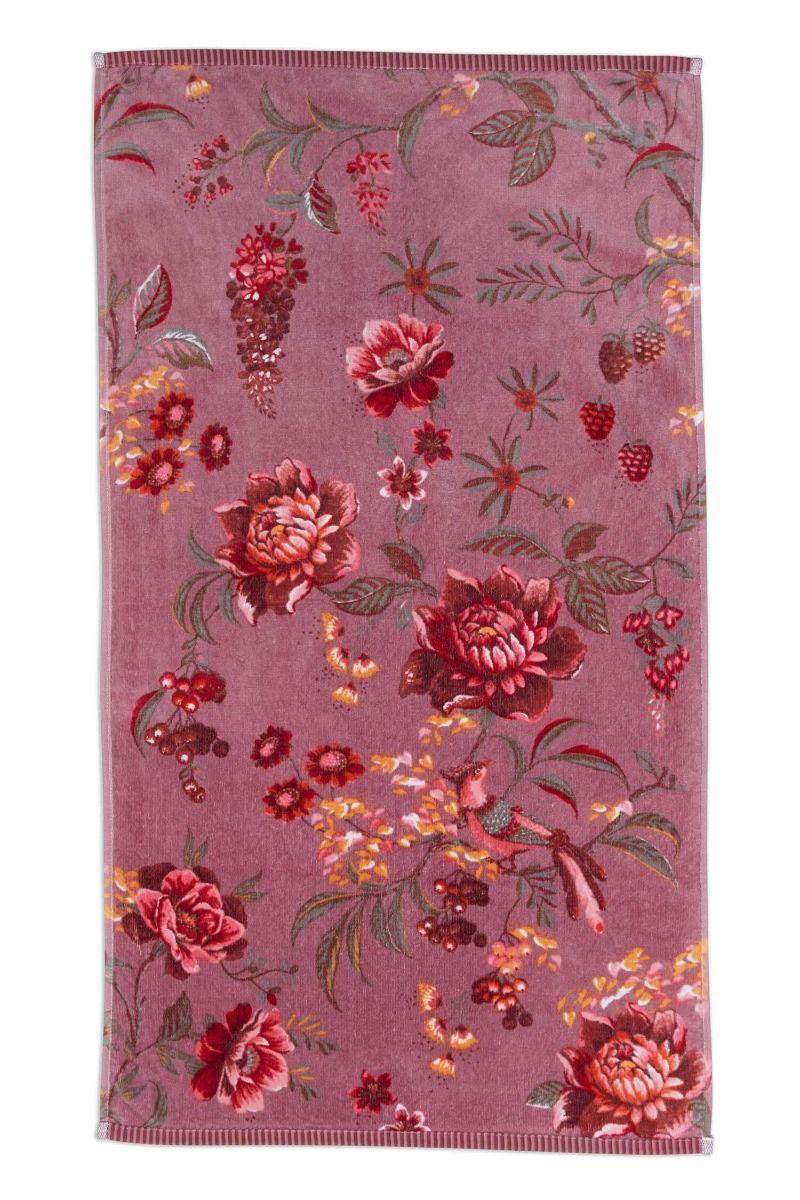 pip studio Badhanddoek Secret Garden Mauve 55x100cm Khaki