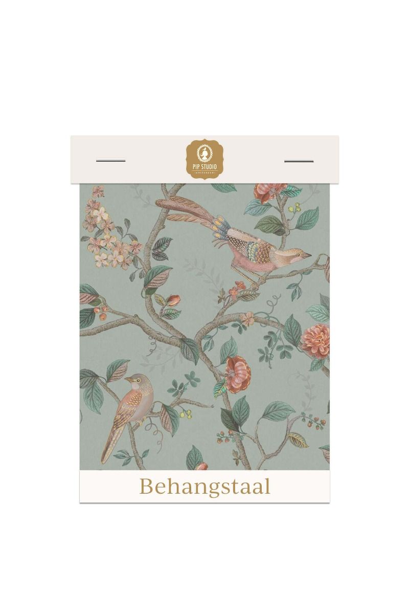 pip studio Behangstaal Good Nightingale Licht Blauw/Grijs
