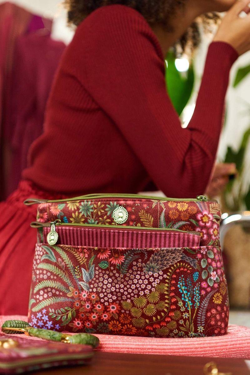 Pip Studio Caryn Toilettas Combi Querida Rood Blauw