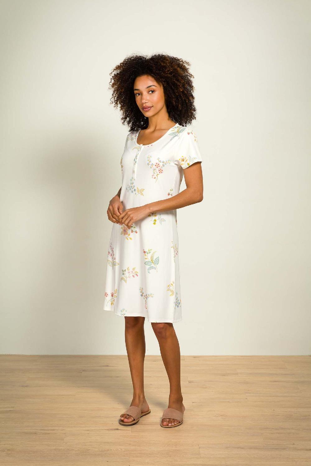 Pip Studio Daisy Nachthemd Korte Mouw Blossom Chique Wit