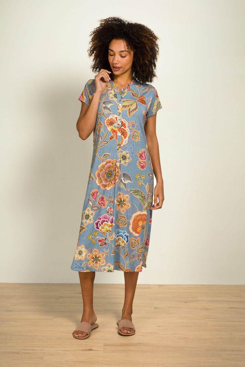 Pip Studio Dalia Nachthemd Korte Mouw Matata Blauw Groen