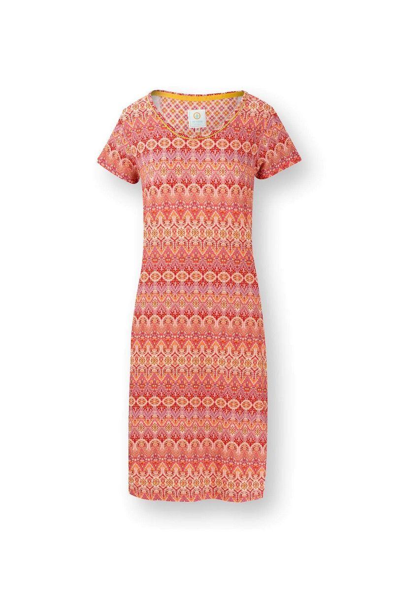 pip studio Daniela Nachthemd Korte Mouw Ashanti Rood Groen