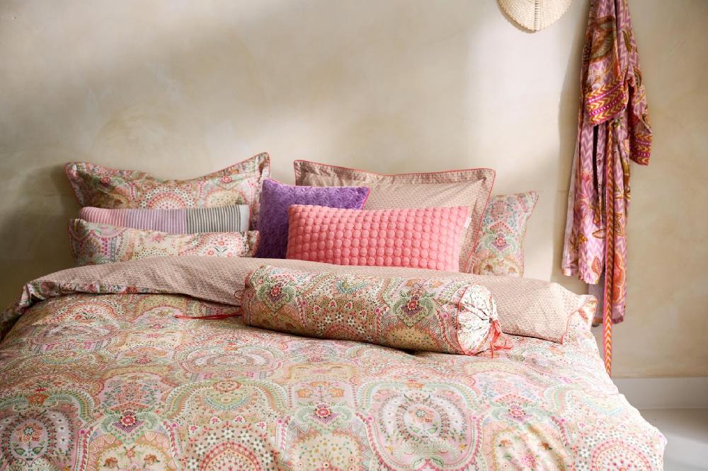 Pip Studio Dekbedovertrekset Jabali Flower Koraal Blauw