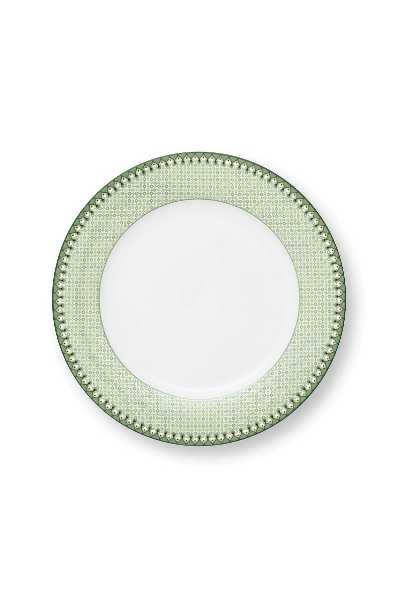 pip studio Dinerbord Lily&Lotus Tegels Licht Groen 26.5cm Paars