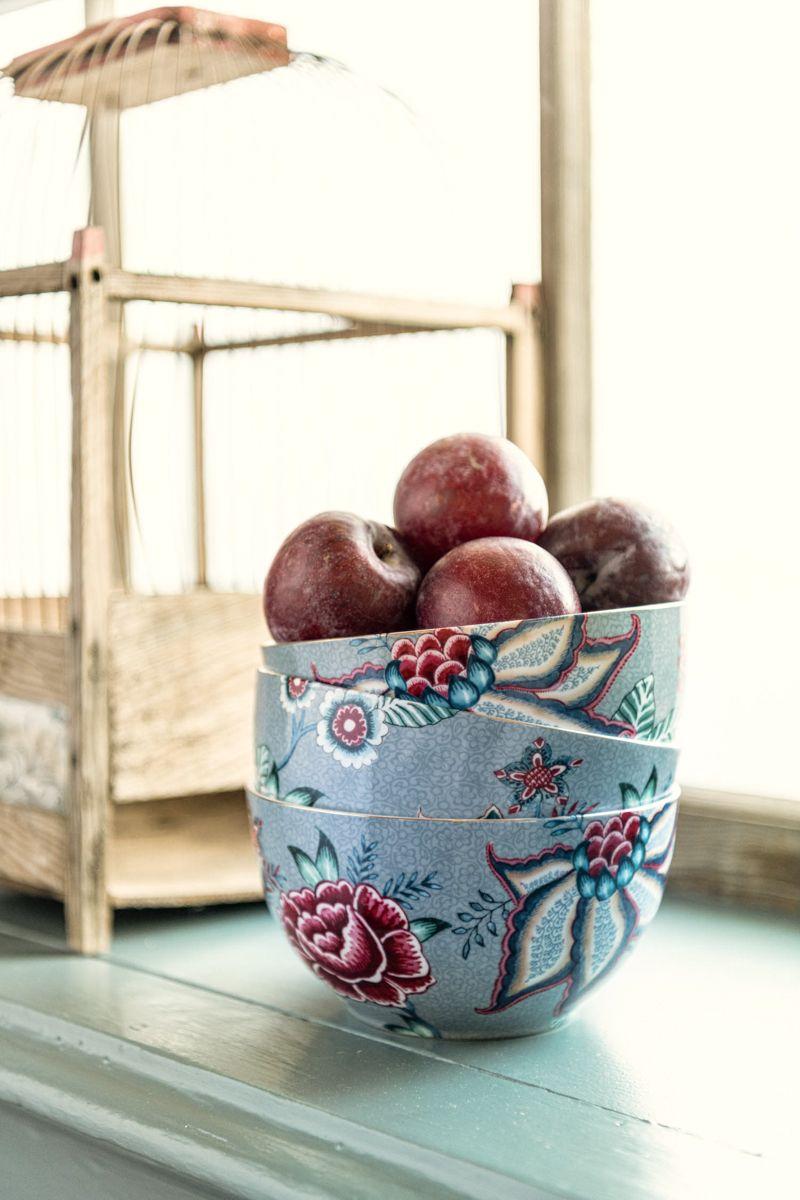 Pip Studio Flower Festival Kom Lichtblauw 15 Cm Roze