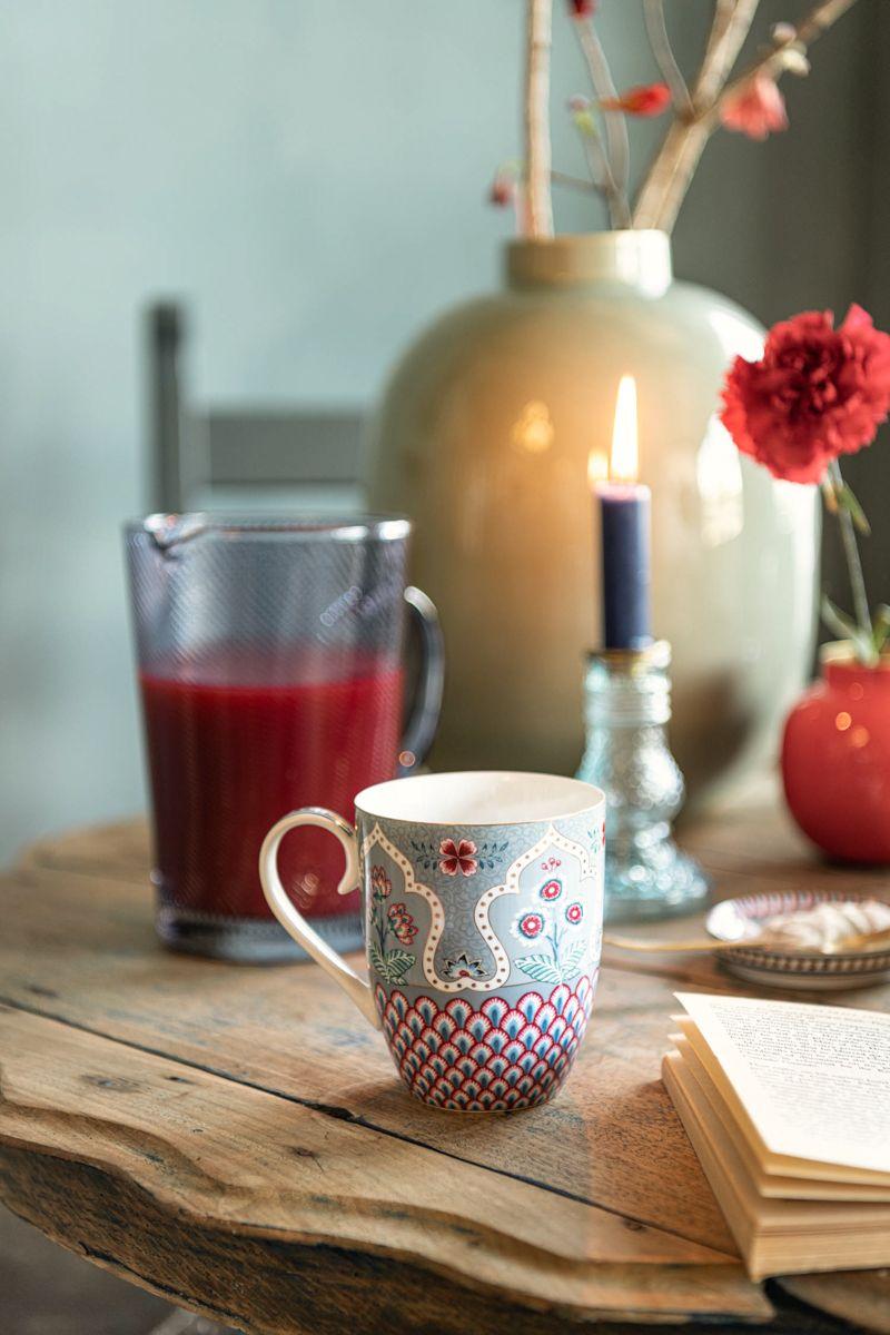 Pip Studio Flower Festival Mok Groot Deco Lichtblauw Roze