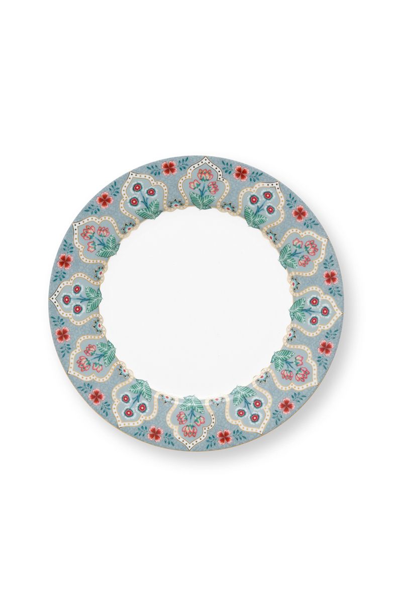 pip studio Flower Festival Ontbijtbord Lichtblauw 21 cm Blauw