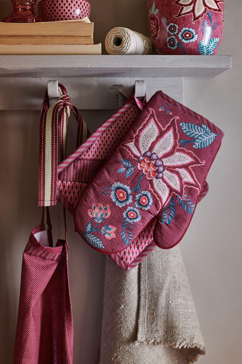 Pip Studio Flower Festival Ovenwant Donkerroze Blauw