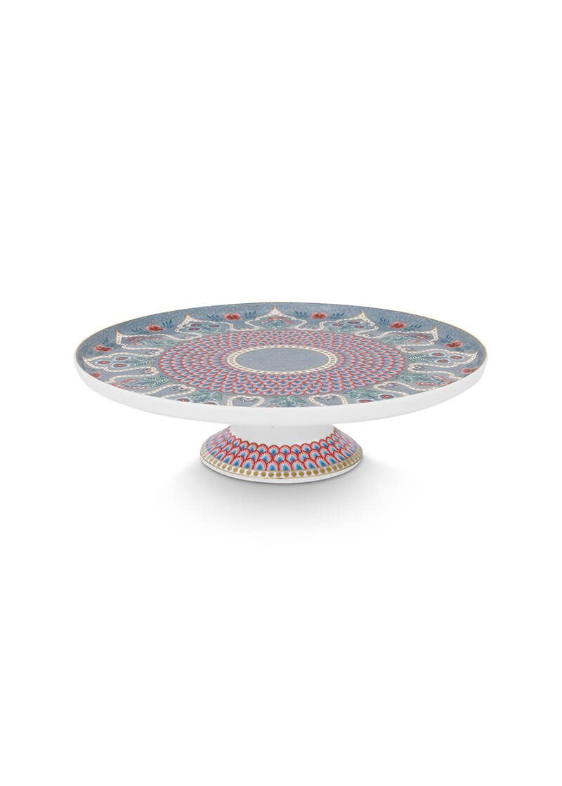 pip studio Flower Festival Taartplateau Klein Lichtblauw Blauw