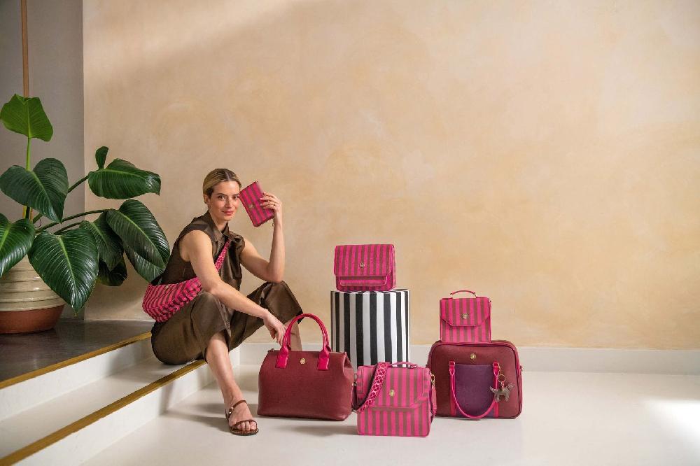 Pip Studio Frances Schoudertas Small Streep Roze Groen