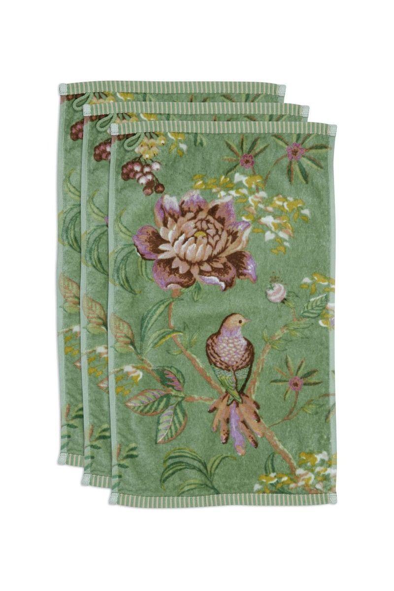 pip studio Gastendoek Set/3 Secret Garden Groen 30X50cm Khaki