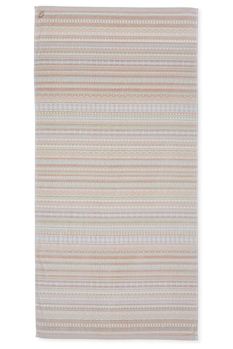 pip studio Grote Handdoek Geometric Print Zand 70x140cm Blauw