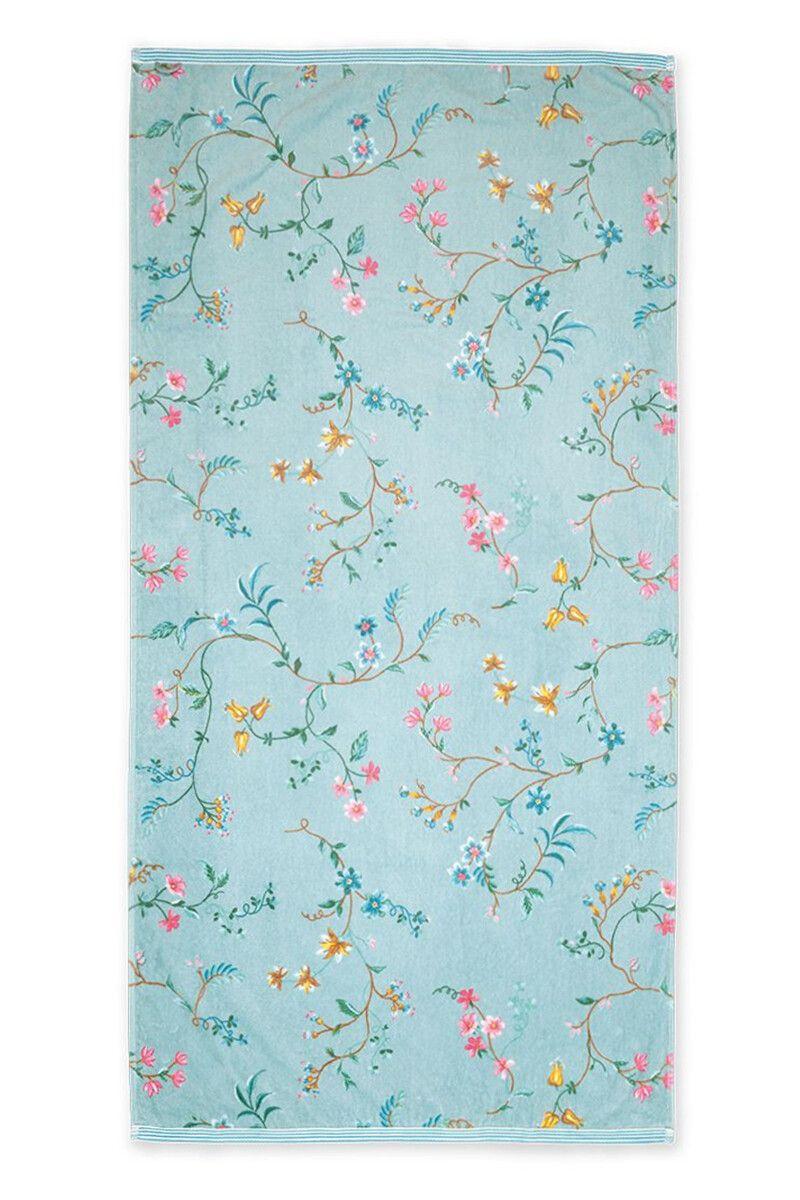 pip studio Grote Handdoek Les Fleurs Blauw 70x140 cm