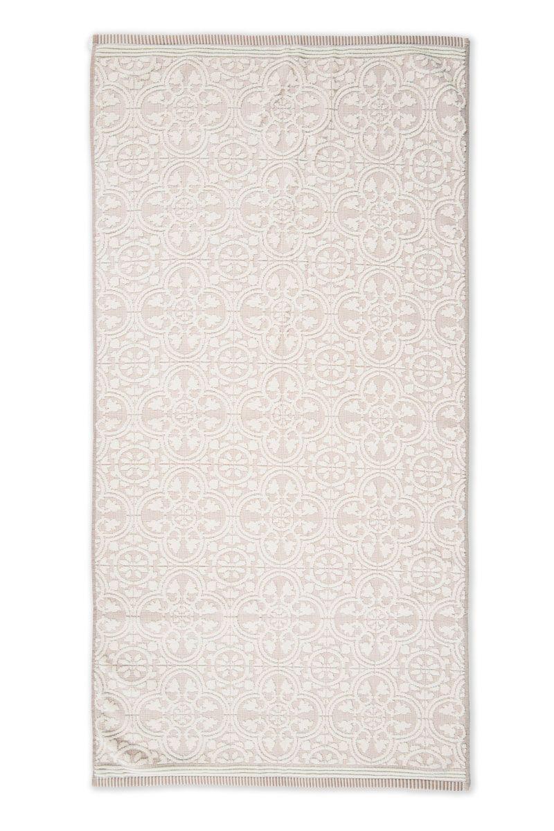 pip studio Grote Handdoek Tile de Pip Khaki 70x140 cm Wit