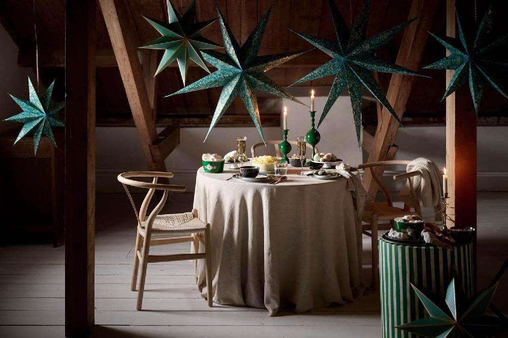 Pip Studio Kerstster Papier Overall Print Groen 60cm Rood