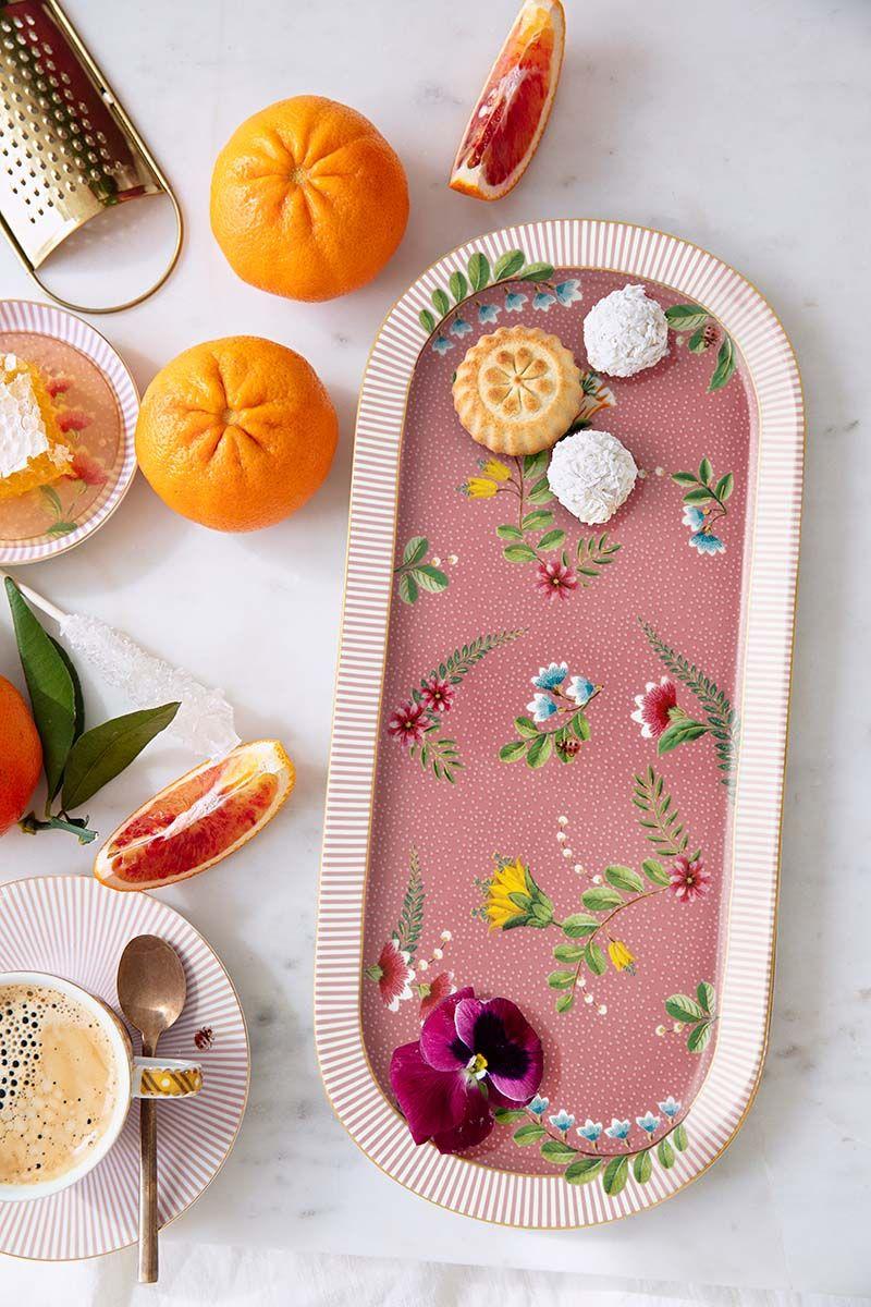 Pip Studio La Majorelle Rechthoekige Taartplateau Roze Roze