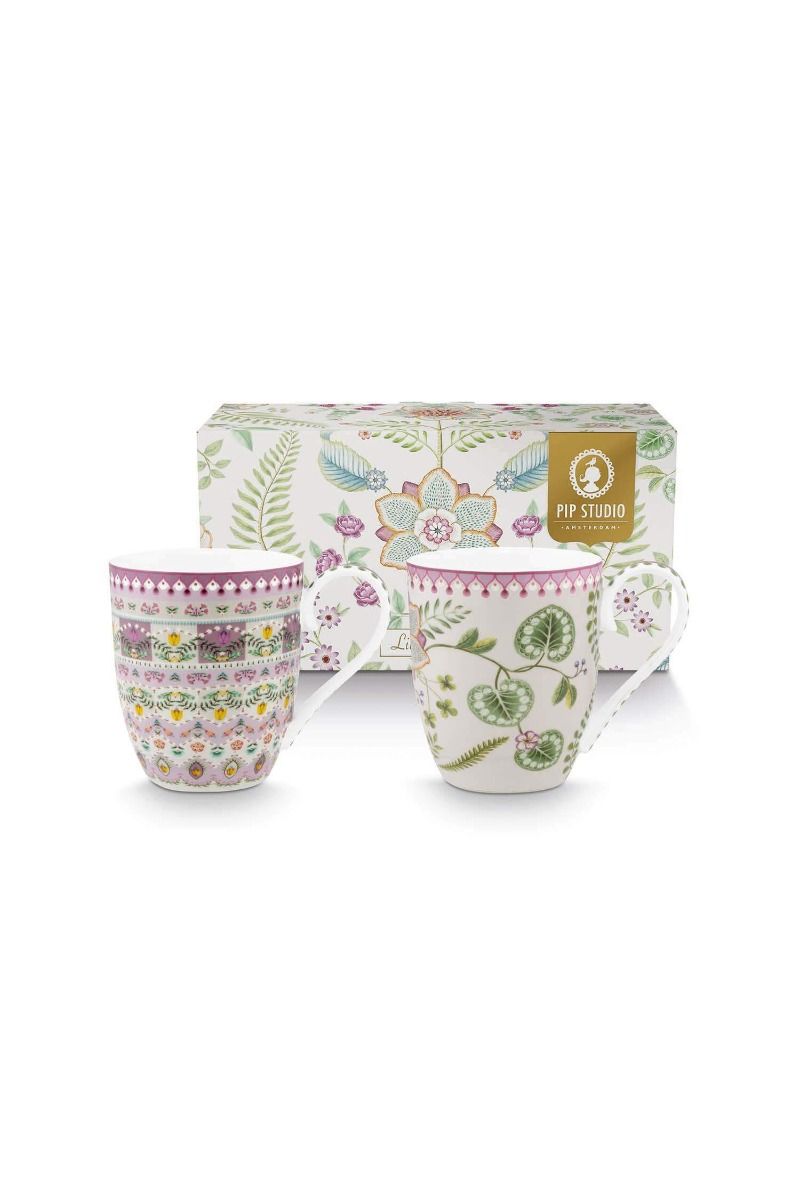 pip studio Lily & Lotus Set/2 Mokken XL Lila 450ml Paars