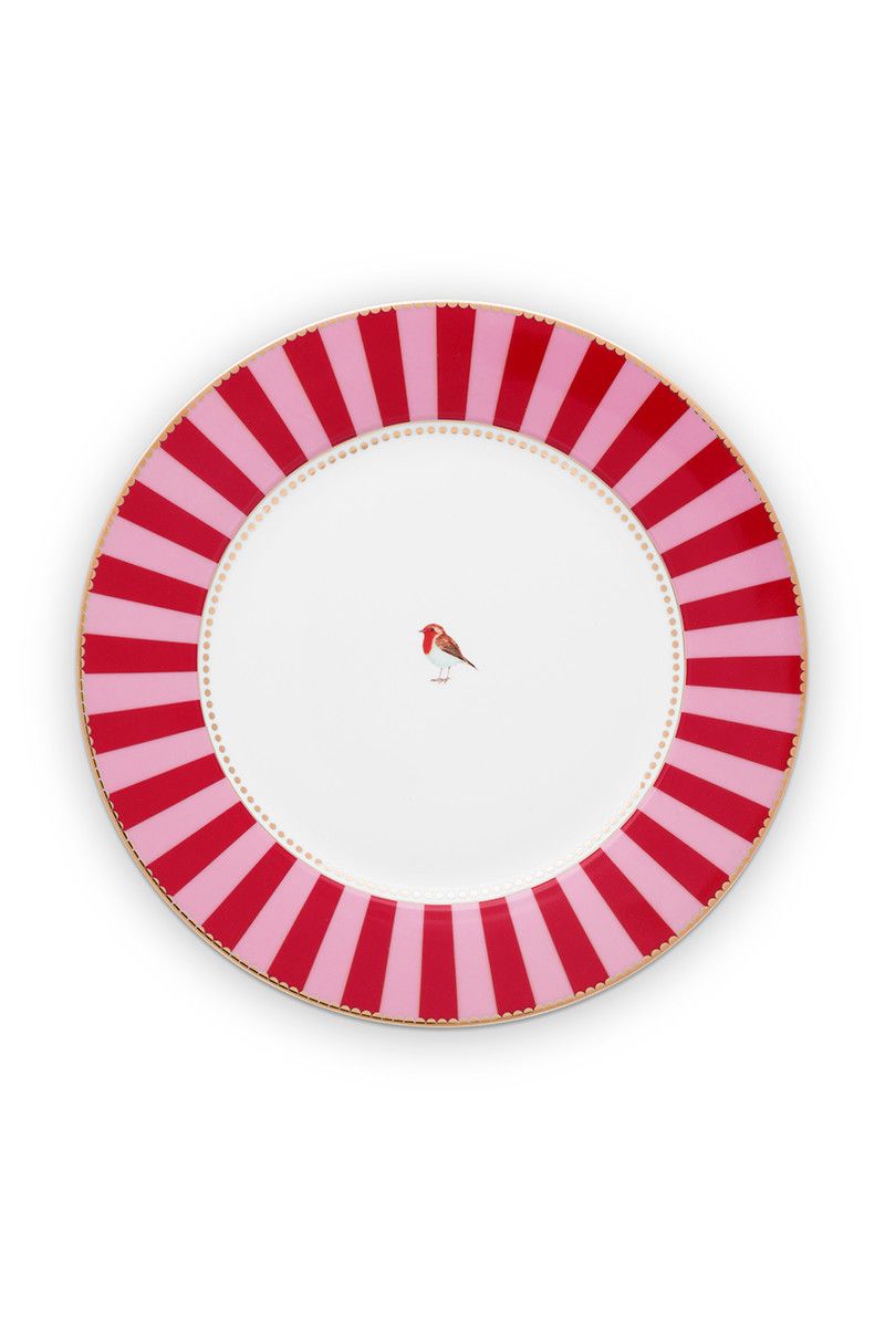 pip studio Love Birds Dinerbord Rood/Roze 26 5 cm Rood