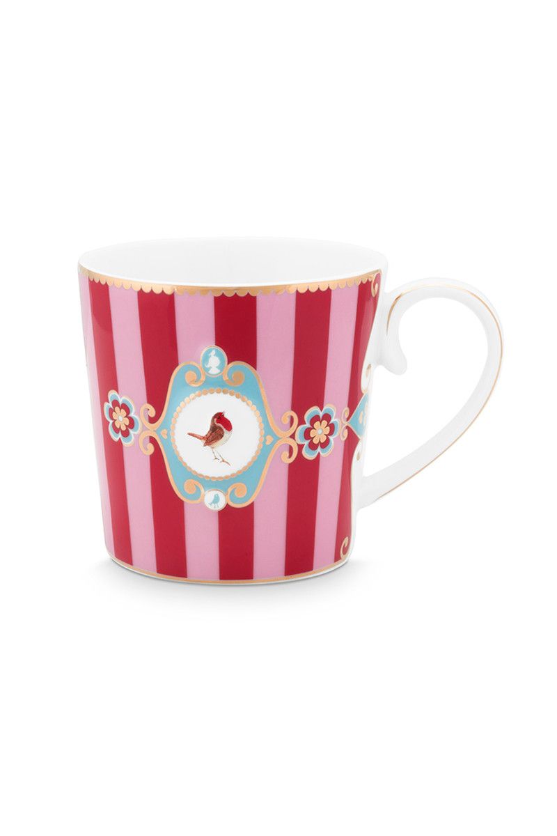 Pip Studio Love Birds Mok Klein Gestreept Rood/Roze