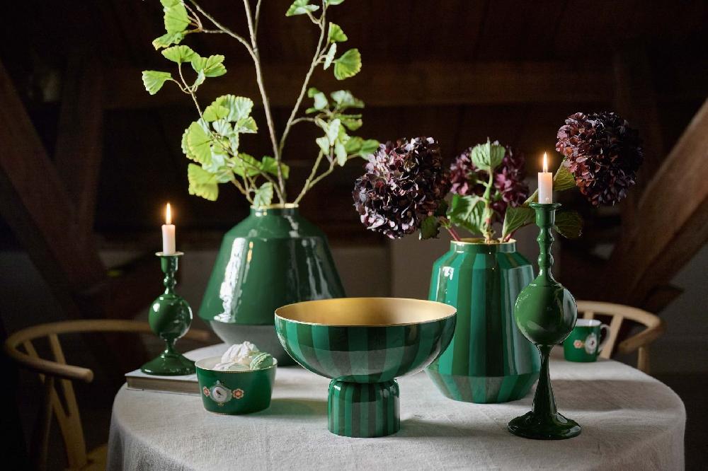 Pip Studio Metalen Kandelaar Bol Medium Groen 37cm Groen