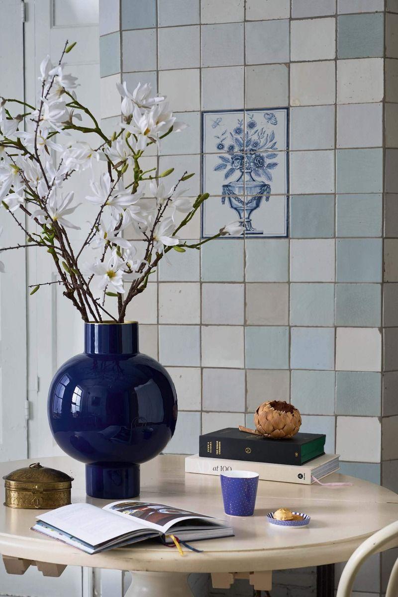 Pip Studio Metalen Vaas Large Koningsblauw 42cm Roze