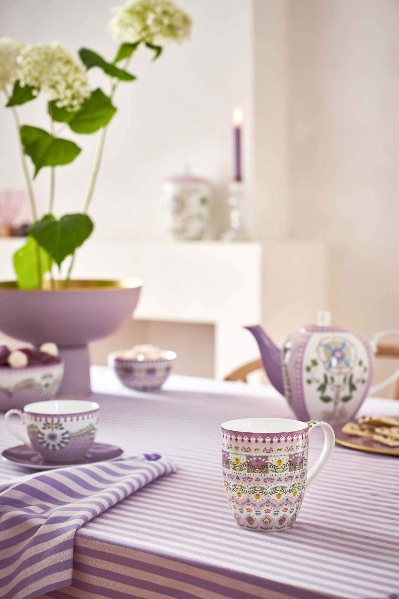 Pip Studio Mug XL Lily&Lotus Moon Delight Multi 450ml Paars