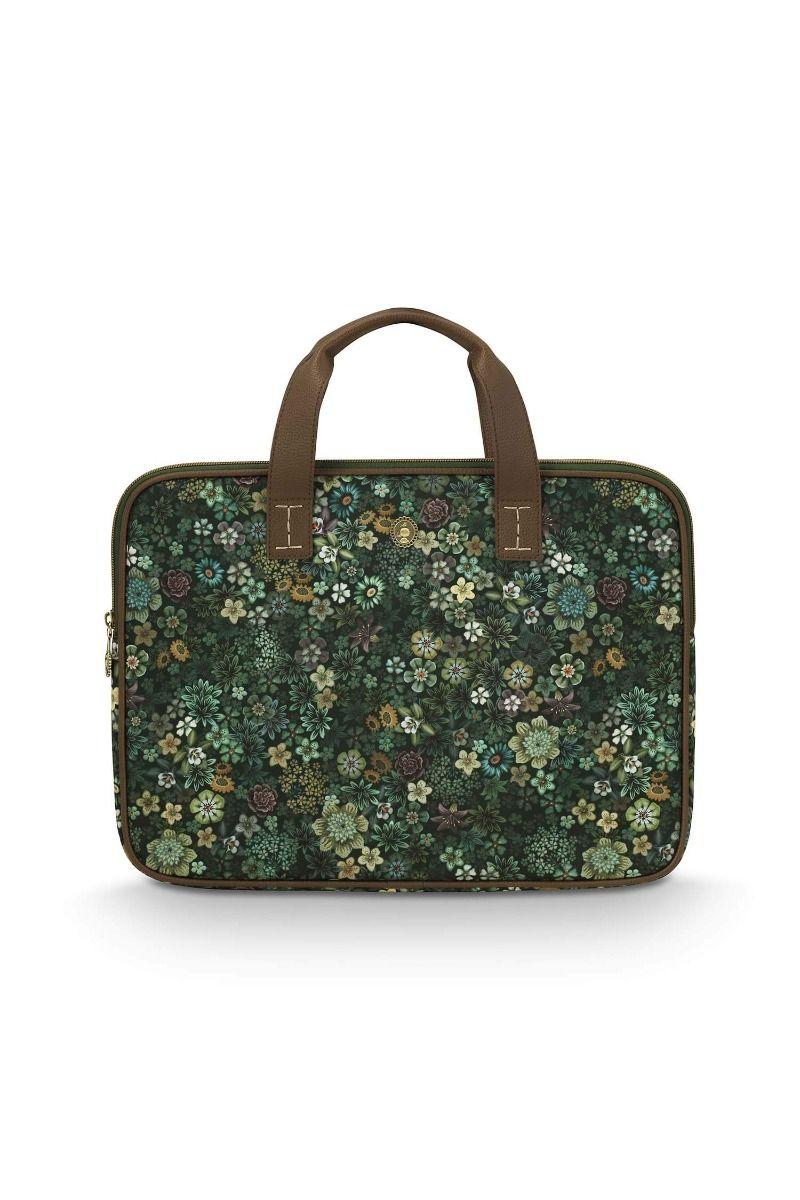 pip studio Olivia Laptoptas Tutti i Fiori Groen Blauw