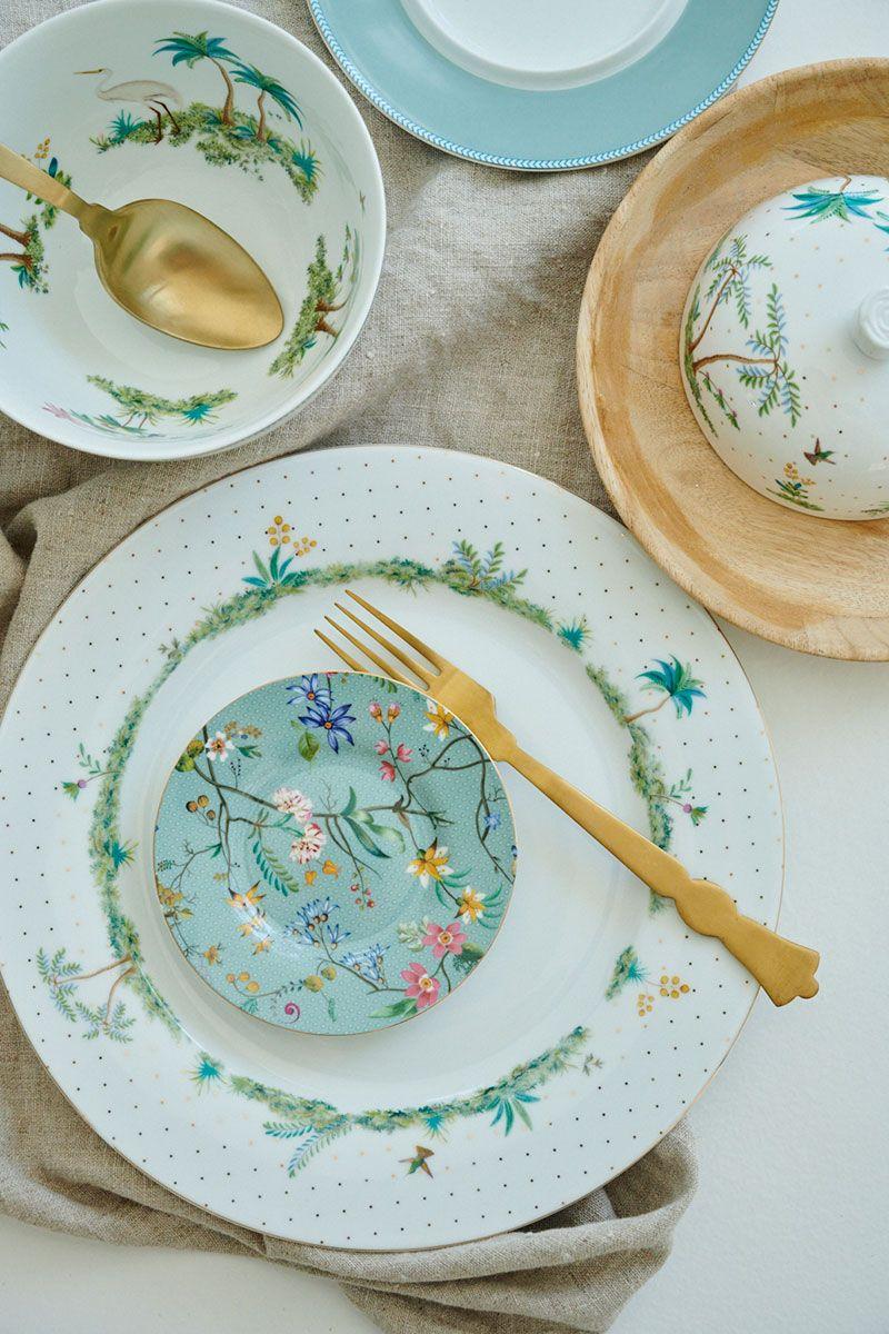 Pip Studio Petit Four Jolie Bloemen Blauw 12cm Roze