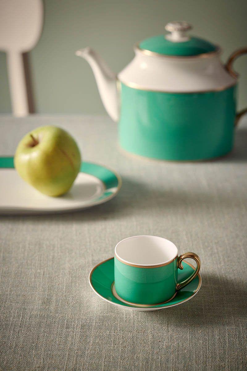 Pip Studio Pip Chique Espresso Kop & Schotel Groen Roze