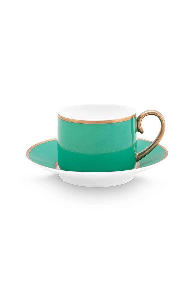 pip studio Pip Chique Espresso Kop & Schotel Groen Roze