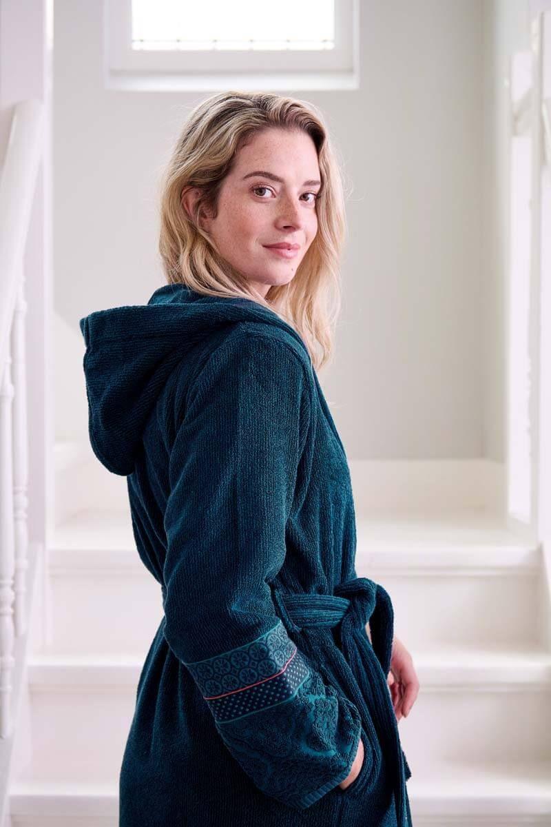 Pip Studio Badjas Soft Zellige Donkerblauw Groen