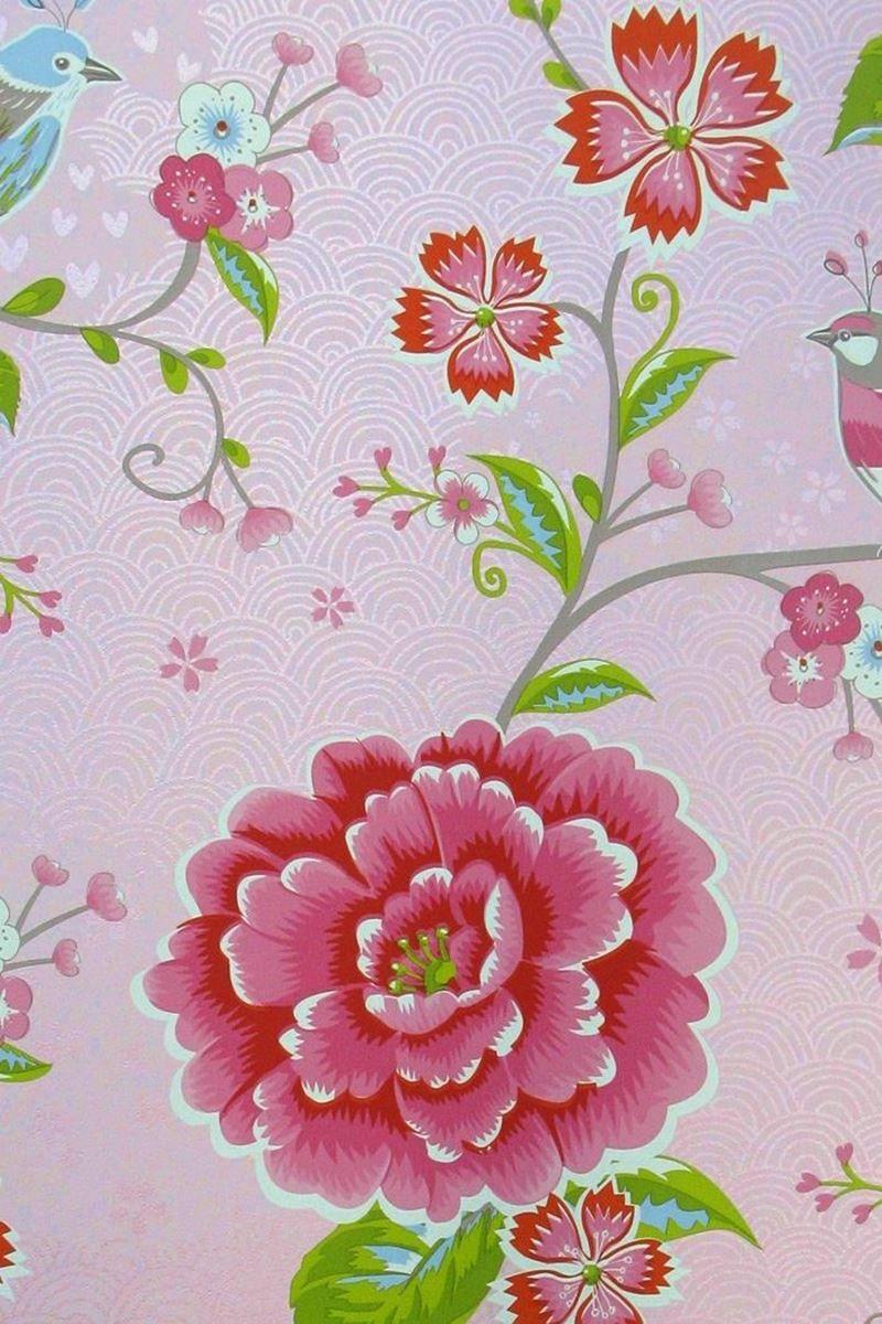 Pip Studio Pip Studio Birds In Paradise Vliesbehang Roze