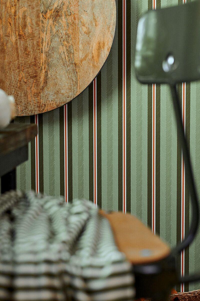 Pip Studio Pip Studio Blurred Lines Vliesbehang Groen Khaki