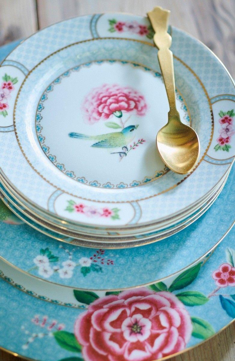 Pip Studio Blushing Birds Gebaksbord Wit 17 Cm