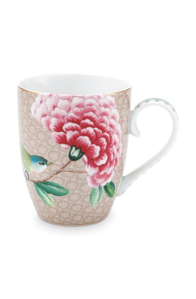 pip studio Blushing Birds Mok Groot Khaki Blauw
