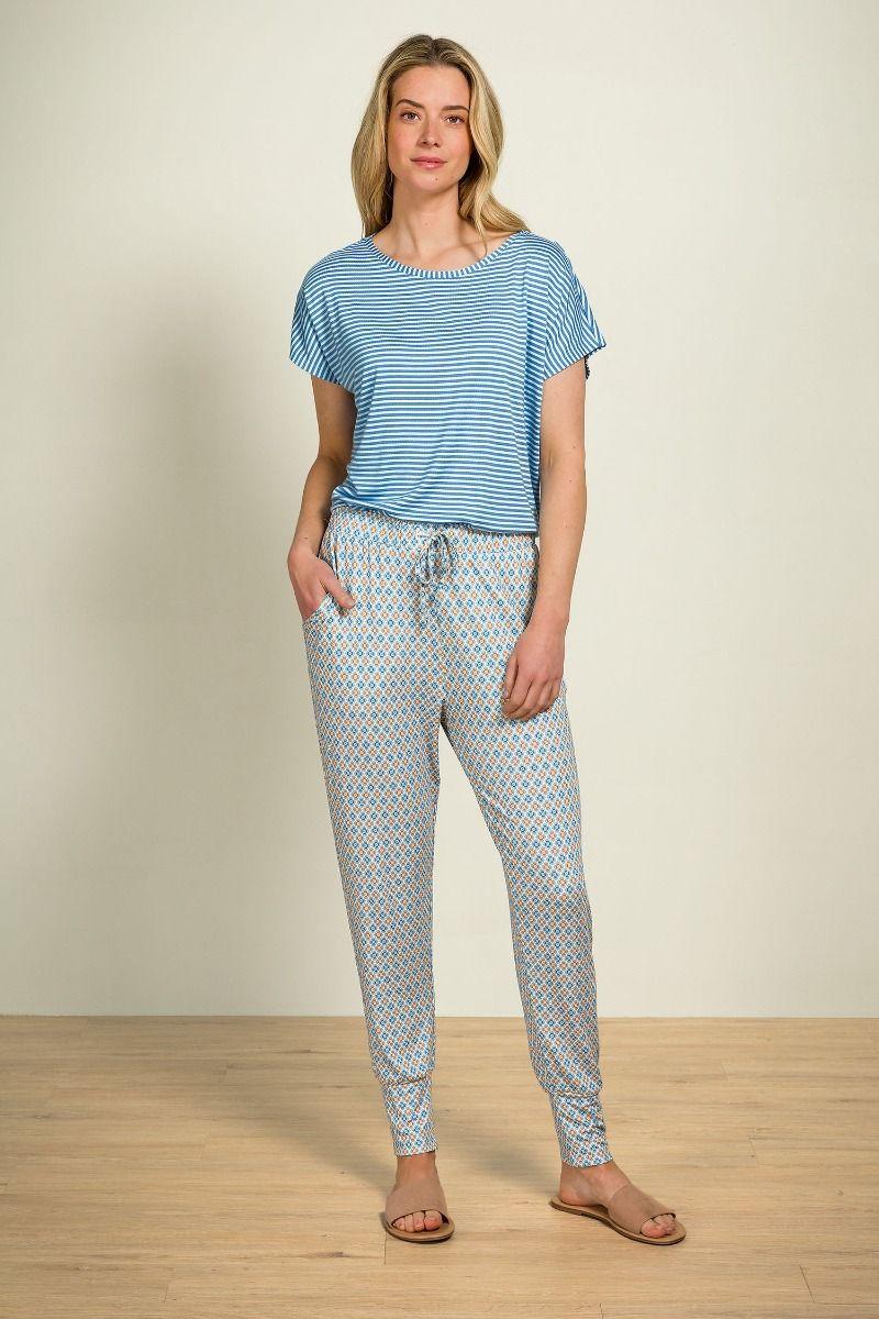 Pip Studio Bobien Lange Broek Mojo Blauw Roze