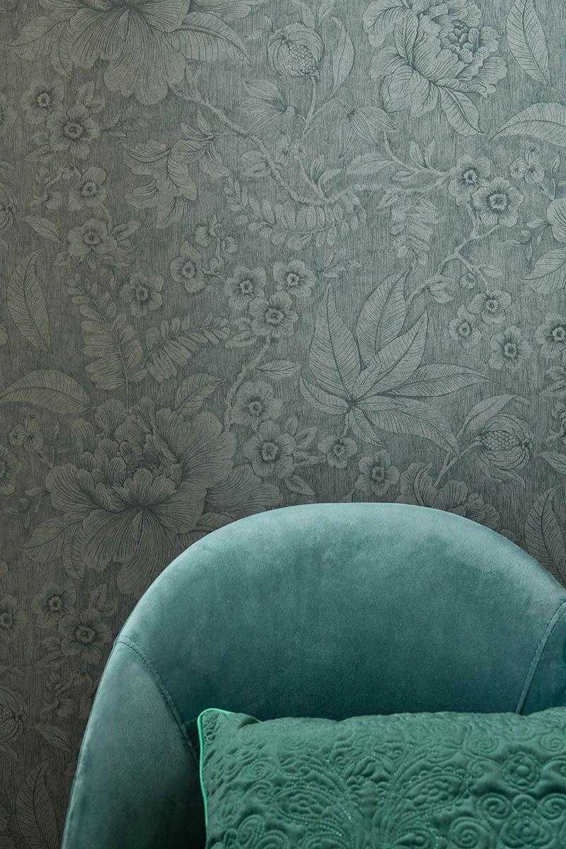 Pip Studio Pip Studio Casa Dei Fiori Vliesbehang Donker Groen