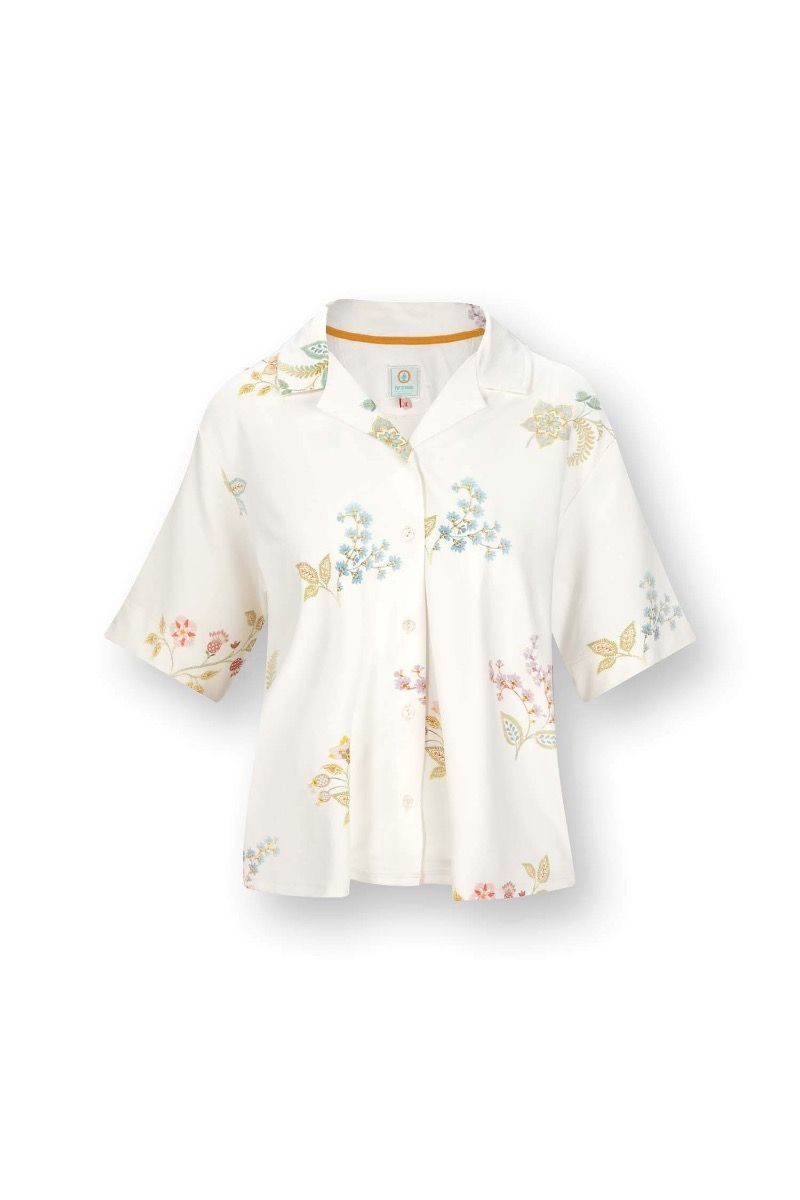 pip studio Flora Top Korte Mouw Blossom Chique Wit