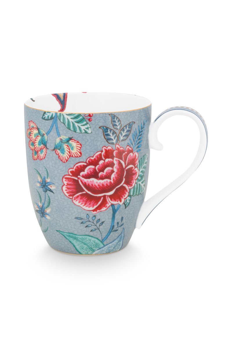 pip studio Flower Festival Mok XL Lichtblauw Blauw