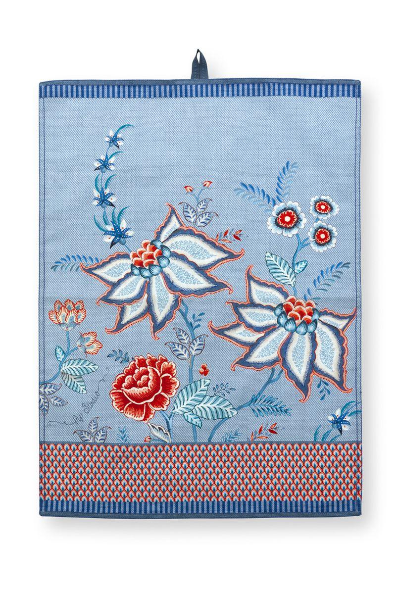pip studio Flower Festival Theedoek Blauw Blauw