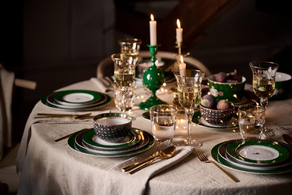 Pip Studio Gebaksbord Love Birds Donkergroen 17cm