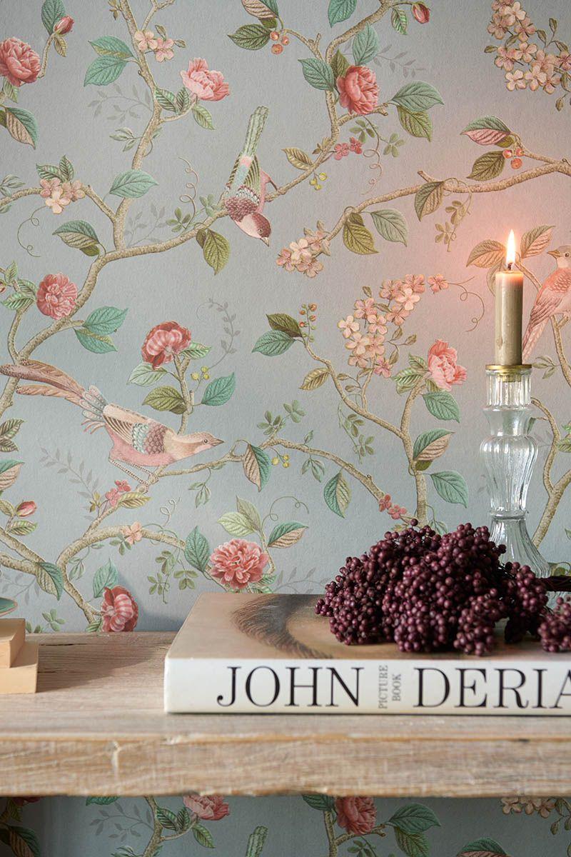 Pip Studio Pip Studio Good Nightingale Vliesbehang Licht Blauw/Grijs