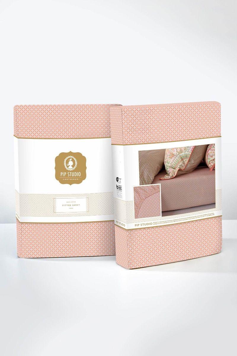 Pip Studio Hoeslaken Cross Stitch Koraal Groen