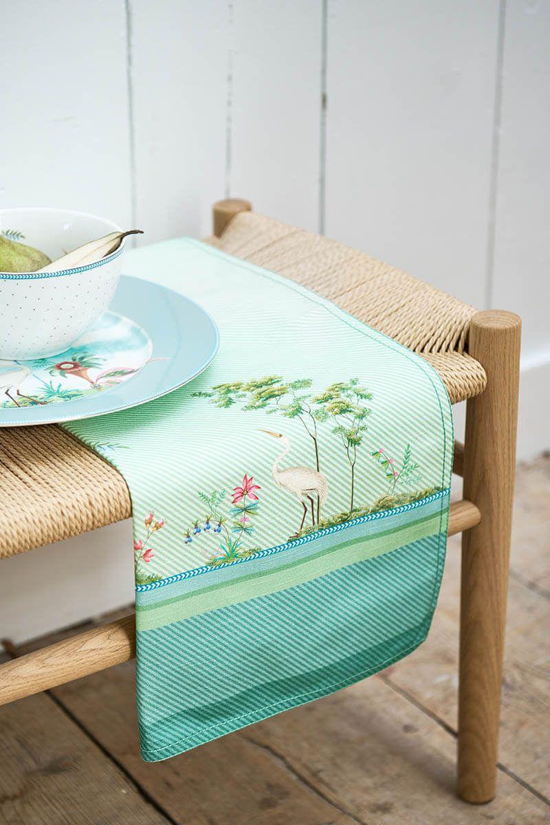 Pip Studio Jolie Theedoek Groen