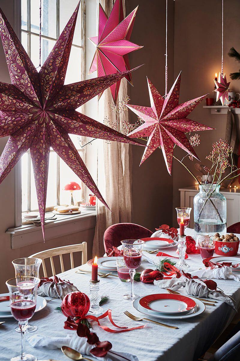 Pip Studio Kerstster Set/4 Papier Roze 20cm Groen