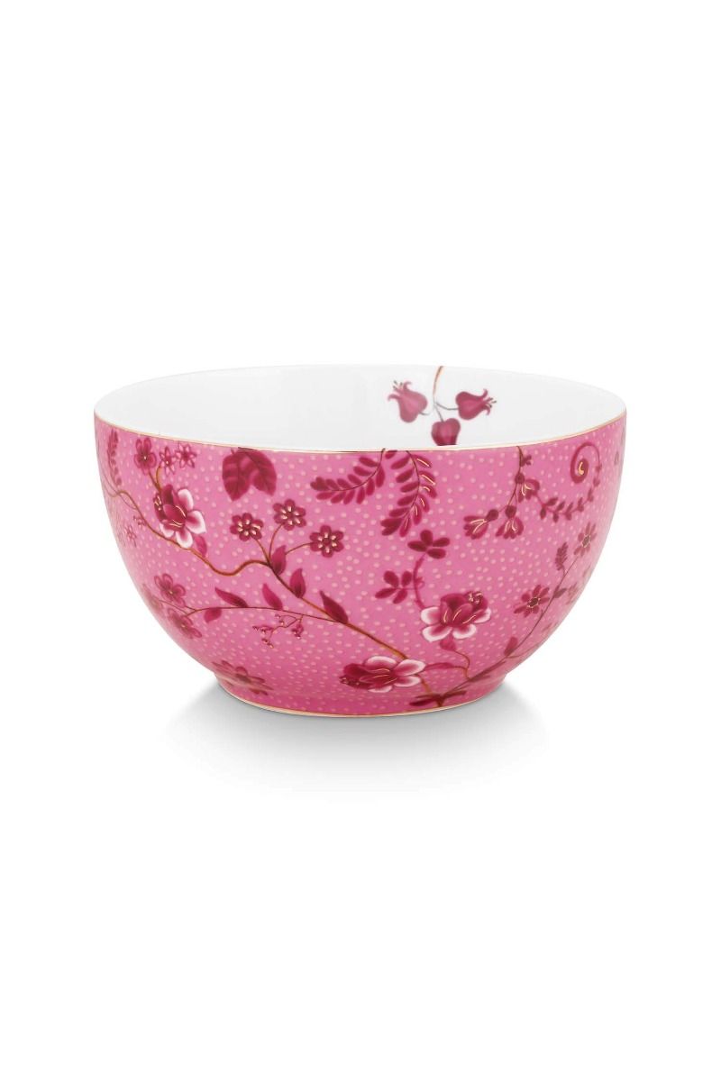 pip studio Kom Jolie Bloemen Roze 12cm Blauw