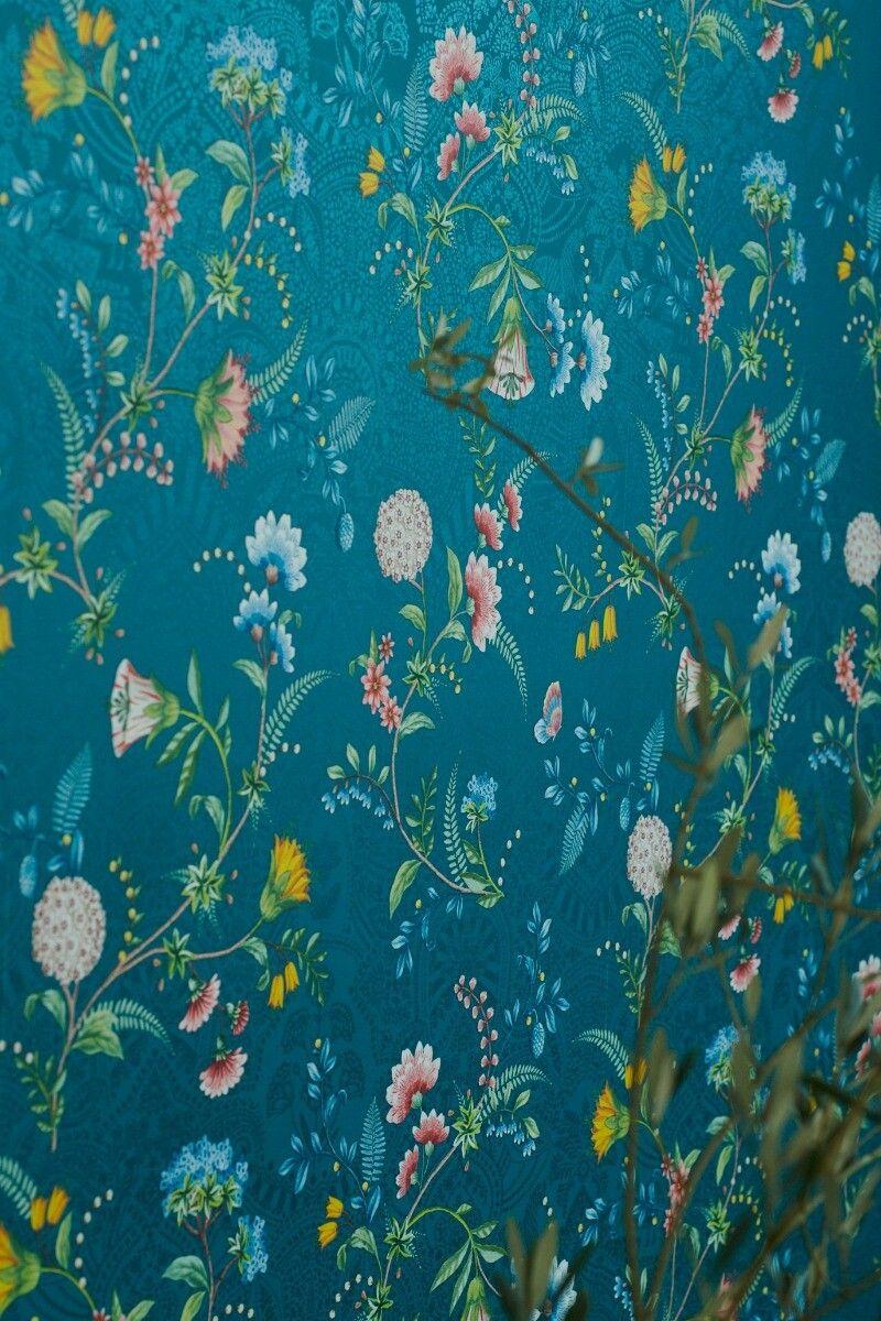 Pip Studio Pip Studio La Majorelle Vliesbehang Donker Blauw Geel